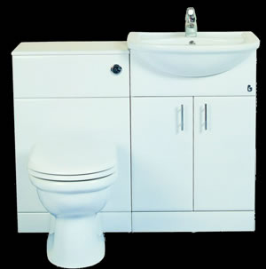 White Gloss W/C and Vanity Unit